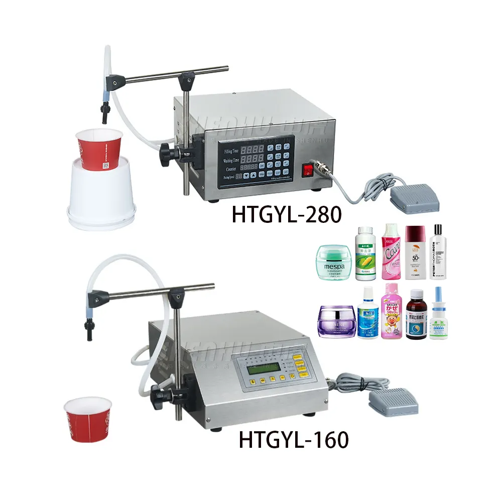 Halbautomatische Packmaschine manuell 10-100ml Flasche Sirup orale flüssige quantitative Abfüllmaschine