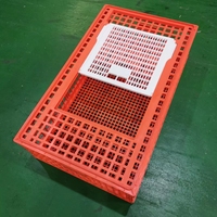 Ferme avicole Poulet de chair Rouge Orange Caisse de transfert Cage de transport en plastique pour poulet adulte Cellule en plastique pour volaille