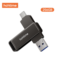 Pabrik Sumber Kemasan LOGO Kustom 256GB Kapasitas Tinggi USB 3.0 Flash Drive Dual-use untuk Ponsel Komputer Laptop PC