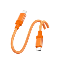 Câble de charge Type C vers Type C 60W 20V 3A Charge rapide Synchronisation des données 480 Mbps pour téléphone tablette ordinateur portable Nylon tressé