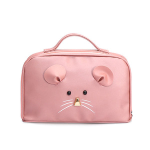 Borsa da toilette da viaggio per signora di grande capacità rosa con Logo personalizzato - Product Image 1
