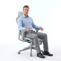Fauteuil de bureau ergonomique en maille pour dirigeant, pivotant et inclinable, avec accoudoirs 5D et appui-tête 4D, mobilier commercial robuste, vente en gros