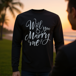 ¿Te Casarías Conmigo? Camiseta de Manga Larga para Propuesta de Matrimonio - Product Image 3