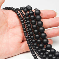 Perles d'obsidienne noire mate Xulin en vrac 4mm 6mm 8mm 10mm 12mm – Perles en pierre naturelle pour la vente en gros et la fabrication de bijoux