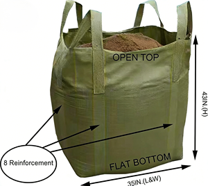 Sacs à déchets de jardin verts réutilisables autoportants avec poignées renforcées, sacs robustes pour feuilles de pelouse et déchets ménagers - Product Image 2