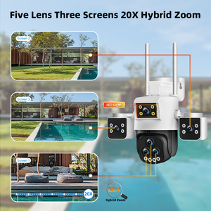 กล้องวงจรปิดไร้สายแบบไฮบริดซูมได้20MP IPC360บ้าน5เลนส์20X กล้องรักษาความปลอดภัยกลางแจ้ง Wi-Fi 360 PTZ - Product Image 2