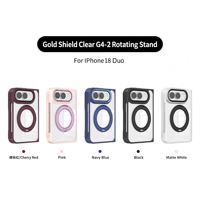 Coque magnétique rotative 360° transparente pour iPhone Duo avec protection anti-jaunissement des objectifs et charge sans fil