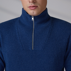 Pull en maille à col montant pour homme, en laine mérinos, à manches longues, idéal pour l'hiver, vente en gros - Product Image 4