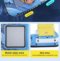 Chaise longue flottante avec dossier en PVC extra-large, pare-soleil intégré, coussin d'air, pour la plage, les vacances et comme accessoire photo