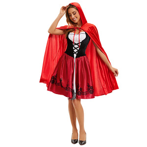Disfraz de Caperucita Roja de Disney para Mujer, Falda con Capa para Cosplay, Fiestas y Actuaciones - Product Image 5
