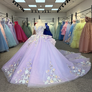 Dy6931 Light Purple Sequined Beading Quinceanera Ball Gown Birthday Girls Party <b>Dress</b> Shoulder Lace <b>Princess</b> <b>Adult</b> Ceremony - Product Image 3