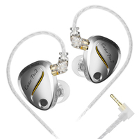Earbuds Wired KZ Castor Pro 2 Original Grosir, Driver Dinamis 10mm untuk Musik & Gaming, Earphone Wired 3.5mm dengan Mikrofon