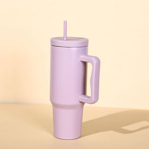 40oz Car H4.0 <b>Handle</b> <b>Travel</b> <b>Mug</b> Vacuum Tumbler Lid Straw Non-Slip ODM OEM Custom Logo - Product Image 2