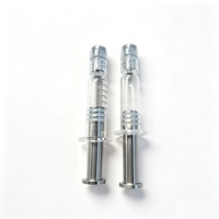 Leere 1ml Dünne Silberne Metall-Glasspritze mit Kolben 1 ml Lange Spritzen für Destillatöl