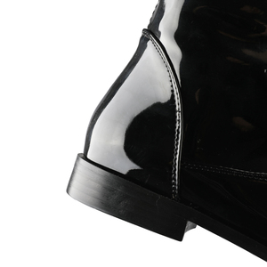 Botas planas sexys de moda para mujer, por encima de la rodilla, elásticas, de PU charol, con punta en pico, elásticas, hasta el muslo, tallas 35-45 - Product Image 6