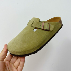 Zapatillas londinenses de ingeniería alemana unisex, zapatos de Casa de cobertura completa, cama de pie de corcho/lana de cuero curtido al aceite para el verano - Product Image 1