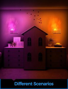 Mini <span class=keywords><strong>veilleuse</strong></span> LED à capteur RGB 8 couleurs en acrylique 0,5W, blanc chaud, à brancher, intensité réglable, lumière moderne pour chambre à coucher - Product Image 4