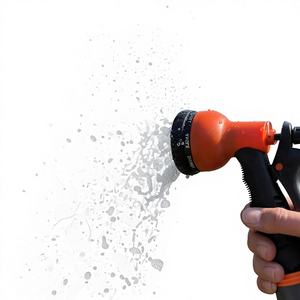 Orange & Black 8-Mode Gun Mist Angle Soaker Shower Flat Center Cone Full pour arroser les plantes, laver les voitures et les animaux domestiques - Product Image 6