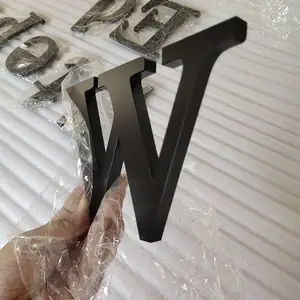 Personalizado al aire libre interior Storefront recepción 3D negro acrílico letras montaje en pared Oficina Metal carta señalización iluminada Logo Sign