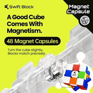 Cube de vitesse magnétique <span class=keywords><strong>GAN</strong></span> Swift Block 355S 3x3, 48 aimants, sans autocollants, rapide, fluide, classique, cube magique GAN355S, jeu de puzzle, jouets - Product Image 3