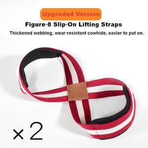 Sangles de poignet rembourrées en plastique confortables en forme de 8 pour l'haltérophilie et les soulevés de terre, personnalisables OEM pour l'entraînement en salle de sport - Product Image 2
