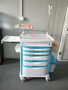 Chariot de réanimation médicale en <span class=keywords><strong>plastique</strong></span> ABS, chariot de médecine avec 5 tiroirs, bon marché, BT-EY005 - Product Image 2