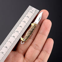 Couteau ouvre-boîte miniature de haute qualité, exquis et délicat, EDC, porte-clés miniature, poli à la main, ultraléger, portable, en laiton/acier inoxydable