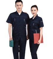 Tenue de travail d'été 2025 personnalisée bleu marine haute visibilité certifiée CE, confortable, respirante, en polyester, à manches courtes, économique