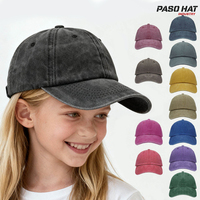 Gorras de Béisbol para Niños y Niñas al por Mayor, Gorras de Algodón Lavadas para Exteriores, OEM ODM, Gorra Deportiva Retro Vintage Personalizada para Niños