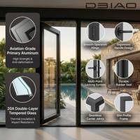 Puerta de Entrada Abatible Minimalista de Aleación de Aluminio, Sin Rotura Térmica, Insonorizada, con Vidrio Aislante, para Hogar, Dormitorio, Hotel, Centro Comercial, Supermercado