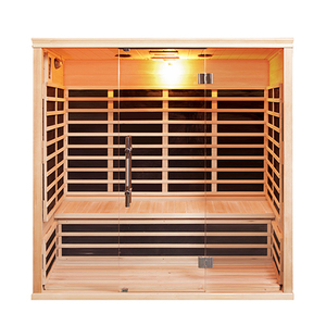 Cabine de sauna infrarouge électrique pour 1 personne, en bois massif, avec plaque en carbone, haut-parleur Bluetooth et ions négatifs - Product Image 5