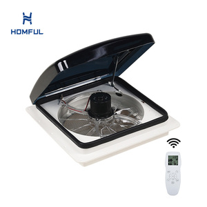 HOMFUL Lanterneau de Caravane <span class=keywords><strong>Accessoires</strong></span> VR Ventilateur d'Extraction pour <span class=keywords><strong>Camping</strong></span>-<span class=keywords><strong>Car</strong></span> Électrique de Toit avec Télécommande - Product Image 1