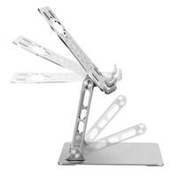 Support d'ordinateur portable universel pliable et réglable LW LW-303 en alliage d'aluminium usiné CNC, couleur argent, pour PC de 10, 11, 13, 15,6 pouces