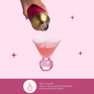 Ensemble de verres à martini <span class=keywords><strong>Paris</strong></span> Hilton, base en gemme iconique, robuste, isolé, 10,5 <span class=keywords><strong>oz</strong></span>, 2 pièces, rose - Product Image 3