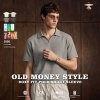 Chemise Homme en Tissu Gaufré Lourd 250 GSM Style Vintage Américain Old Money Coupe Ample Oversize Manches Courtes Streetwear