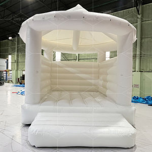 <span class=keywords><strong>Mini</strong></span> petit château gonflable rebondissant commercial mariage maison de rebond blanc pour tout-petits avec fleur et rideau - Product Image 1