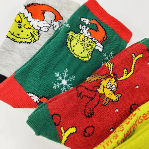 HY-4800 Nuevos <span class=keywords><strong>Calcetines</strong></span> del <span class=keywords><strong>Grinch</strong></span> para Niños de Invierno Medias de Algodón para Bebé <span class=keywords><strong>Calcetines</strong></span> de Navidad para Niños - Product Image 2