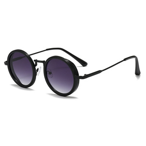 Gafas <span class=keywords><strong>de</strong></span> <span class=keywords><strong>Sol</strong></span> Redondas con Marco Completo, Estilo Steampunk Metálico, Protección UV400, Diseño Europeo Americano <span class=keywords><strong>de</strong></span> Alta Gama <span class=keywords><strong>para</strong></span> Hombre y <span class=keywords><strong>Mujer</strong></span>, Estilo Retro Moderno - Product Image 1