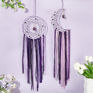 Bedroom Christmas Half Circle Large Handmade DIY Purple Moon Lace Gothic <strong>Dream</strong> <strong>Catcher</strong> <strong>Kit</strong> for Wall Decor - Product Image 6