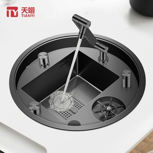 Fregadero Circular Multifuncional de Acero Inoxidable 304, Herraje de Cocina Oculto para Cocina y Bar - Product Image 2
