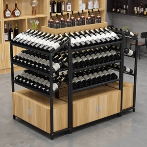 Expositor de Vino Tinto de Doble Cara Personalizado YUMEI, de Acero y Madera de Alta Calidad para <span class=keywords><strong>Supermercado</strong></span>, Ajustable, Duradero, con Acabado de Esmalte Horneado - Product Image 4