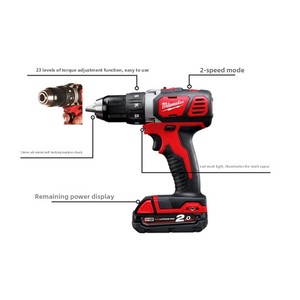 <span class=keywords><strong>Milwaukee</strong></span> M18 BDD Taladro Atornillador Compacto de <span class=keywords><strong>18V</strong></span> y 13mm, 60Nm, 450/1800rpm - Product Image 4