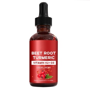 OEM/ODM Private Label Extrato De Raiz De Beterraba Orgânica Líquido Natural Beterraba Gotas De Açafrão Vitamina K2 + D3 Vitalidade Enhancement - Product Image 1