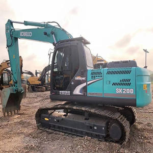 Excavatrice hydraulique lourde d'occasion Kobelco SK200, moteur à économie de carburant, garantie 1 an, service après-vente 24h/24, en stock - Product Image 1