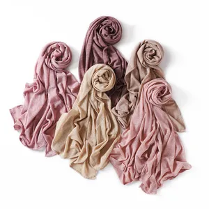 Fashion cheapest sliver silk glitter foulard supplier women accessories ladies muslim hijabs scarf wholesale