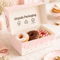 Boîte à donuts personnalisée en gros avec logo, boîte d'emballage pour pain et biscuits, boîte à donuts de qualité alimentaire biodégradable pour 2 ou 4 donuts, boîte à emporter pour la restauration