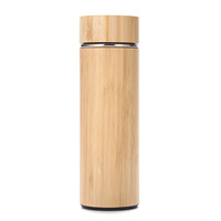 Grosir Eco Bamboo cangkir termos vakum dinding ganda, cangkir Lurus Stainless Steel 304, termos vakum dinding ganda
