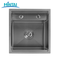 Évier de cuisine rectangulaire en acier inoxydable, petit, design moderne, à poser sous le plan, fait main, finition satin brossé, pour camping-car, bar, café, garantie 5 ans