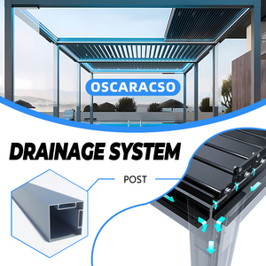 <span class=keywords><strong>Abri</strong></span> bioclimatique en aluminium télécommandé avec éclairage LED pour <span class=keywords><strong>jardin</strong></span>, patio, cour arrière, structure rétractable pergola <span class=keywords><strong>3x3</strong></span>, 3x4, 4x3, 4x6 - Product Image 4
