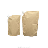 Pochettes d'emballage liquide écologiques et recyclables, sachets de recharge pour lotion de soin personnel, sacs en papier kraft, pochettes à bec verseur